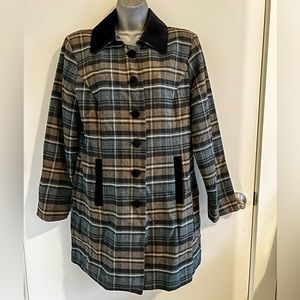 Christopher & Banks Plaid Hip Length Coat